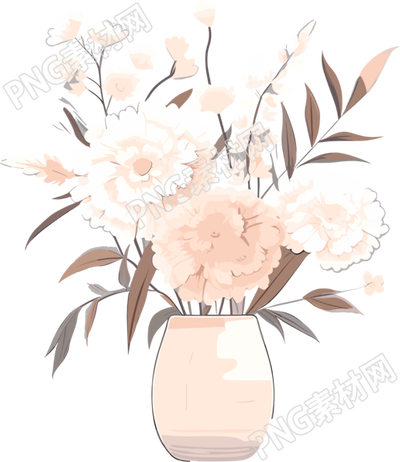 花朵素材簡約線條插畫設計元素