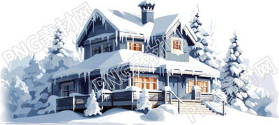 冬季小屋插畫設(shè)計