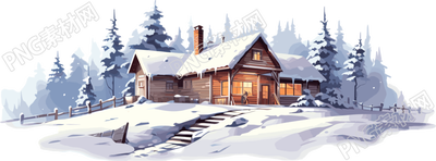 雪地小屋二樓平面圖插畫
