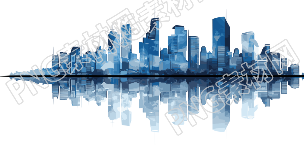 城市天际线PNG图创意设计元素