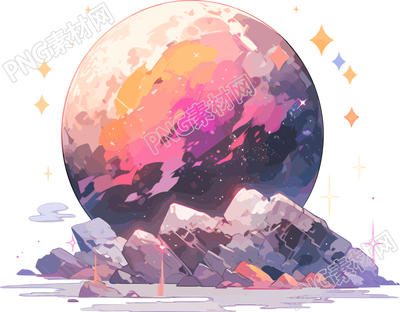 太空行星平面向量插圖