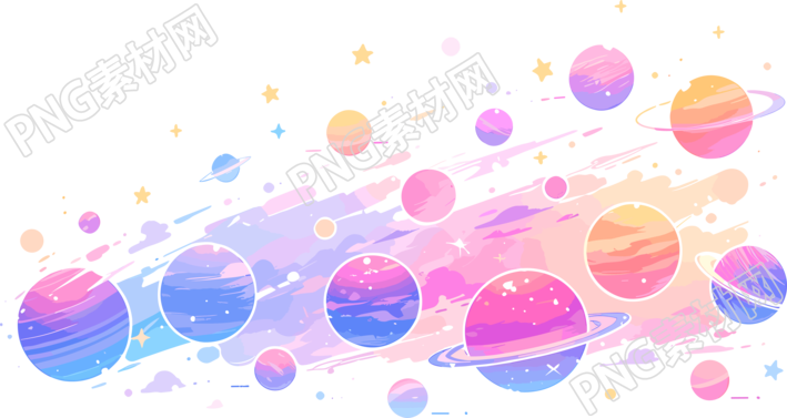 太空行星扁平矢量插图