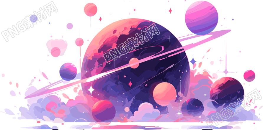 太空星球平面矢量插图