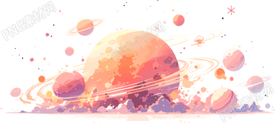太空星球平面矢量插畫