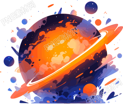 太空行星平面矢量插圖