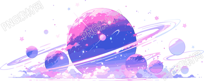太空行星平面矢量插圖