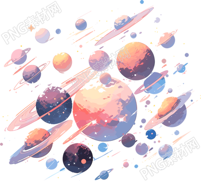 太空行星扁平向量插圖
