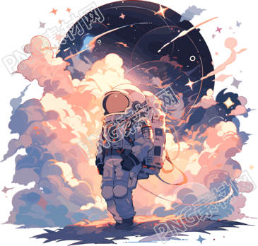 太空星球平面矢量插畫