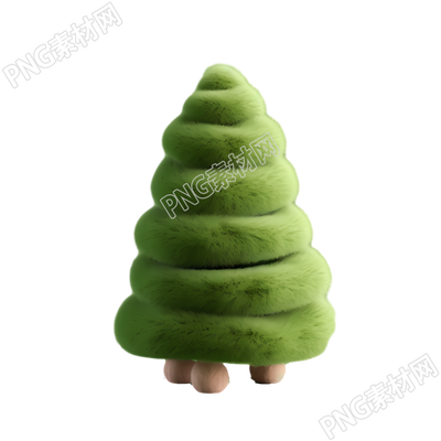 可愛的毛氈圣誕樹PNG圖形素材