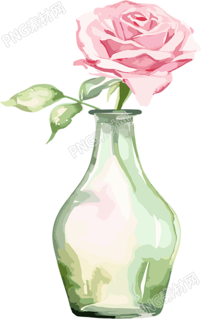 水彩剪貼畫風(fēng)格的粉色婚禮花束