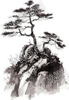 中國(guó)風(fēng)墨跡插畫設(shè)計(jì)素材