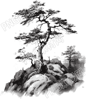 高大的松树山脉