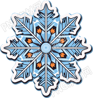 雪花貼紙素材