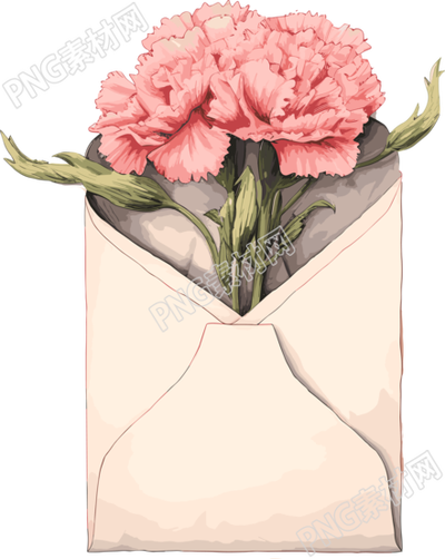 粉色康乃馨花束插畫