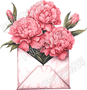 粉色康乃馨花束插畫