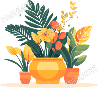 植物收集風(fēng)格盆栽插畫設(shè)計(jì)