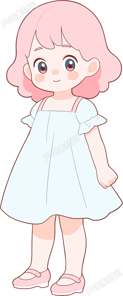 小女孩可愛簡約插畫