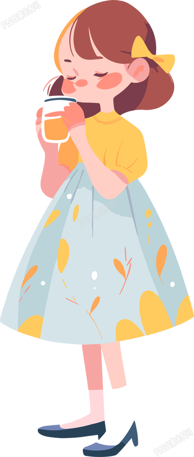 小女孩可愛的插畫圖