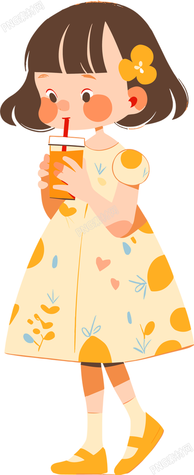 小女孩迷人的簡約風(fēng)格插畫