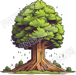 树木与草地图案插画