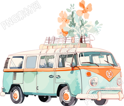 汽車水彩插畫設(shè)計(jì)素材
