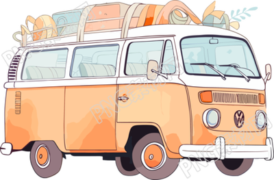 小清新車簡約水彩浪漫插圖設(shè)計(jì)元素