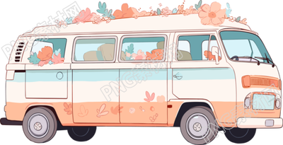 浪漫插畫小汽車商業(yè)素材