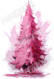 圣誕樹油畫插畫