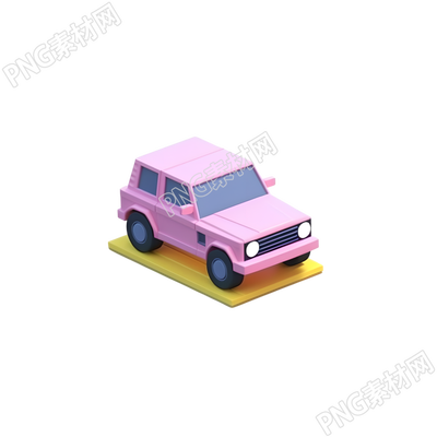 可愛迷你玩具風(fēng)汽車3D圖標(biāo)