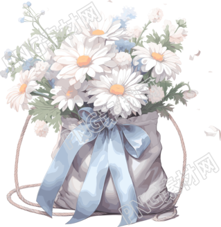 可爱插画鲜花柔和色彩