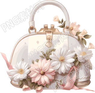 手提包簡(jiǎn)約絲花袋包插畫