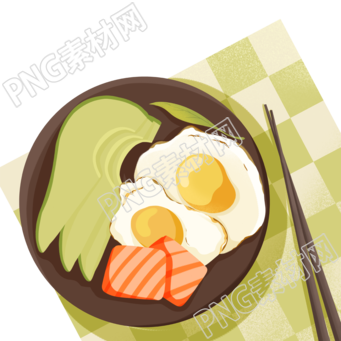 營養(yǎng)早餐牛油果煎雞蛋PNG元素