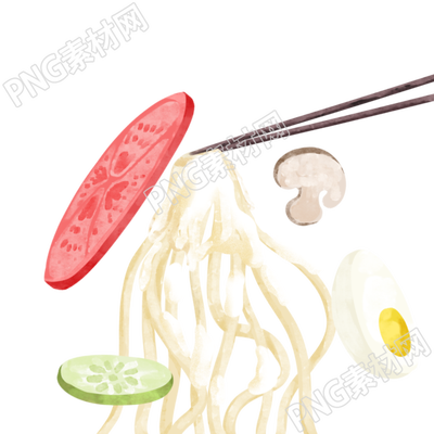 營養(yǎng)食譜美味面條手繪插畫