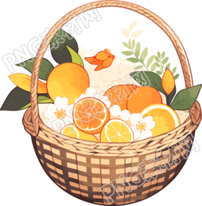籃子里的橙子商用素材