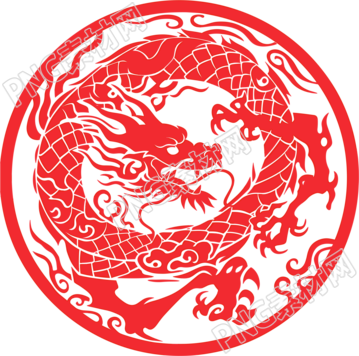 剪紙窗花中國龍插圖