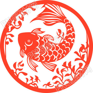 剪纸窗花年年有鱼插图