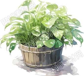 盆栽貼紙高清質(zhì)量插畫