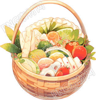 籃子里的水果創(chuàng)意設(shè)計商業(yè)素材