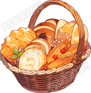 籃子里的面包PNG圖形素材