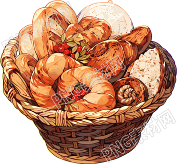 籃子里的面包PNG圖形素材