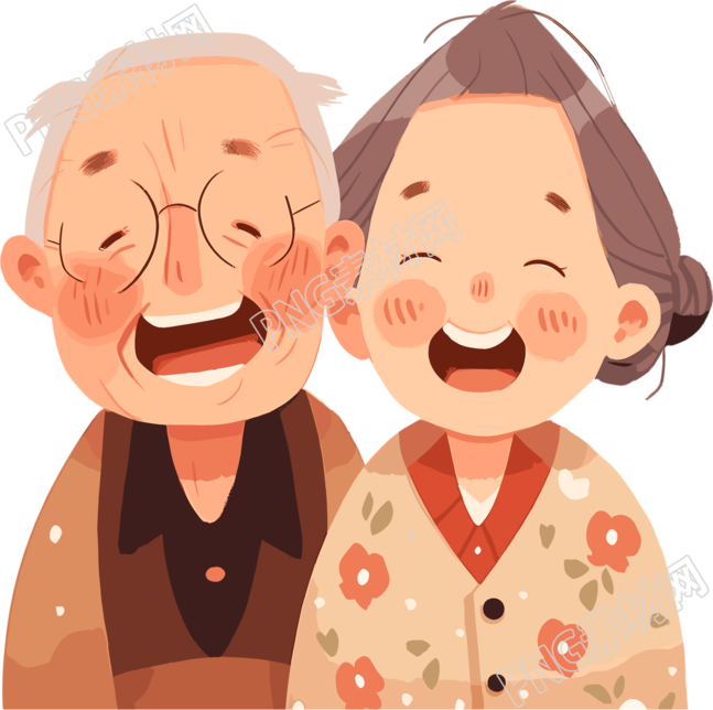 卡通老人插画元素