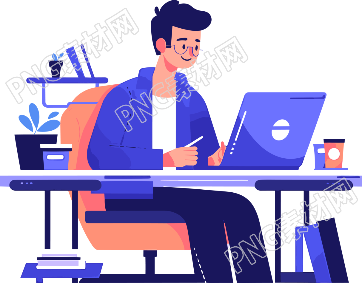办公室工作人员透明背景图形素材