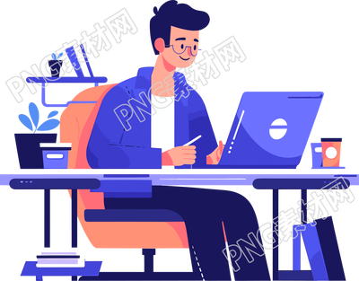 辦公室工作人員透明背景圖形素材