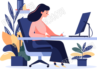 辦公室工作人員插畫素材