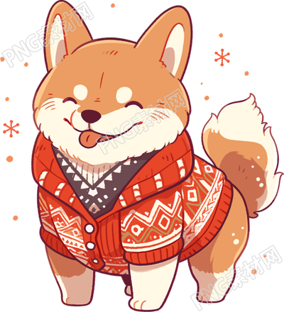 可愛(ài)小狗圣誕衣服插畫(huà)