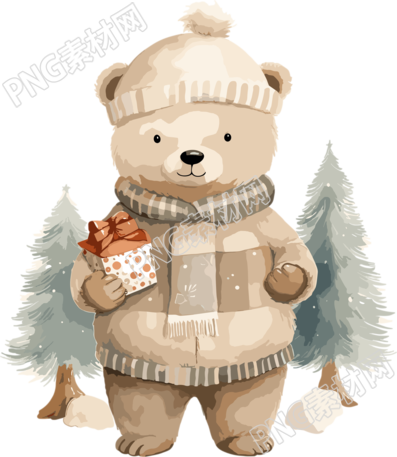 可愛圣誕熊高清圖形素材