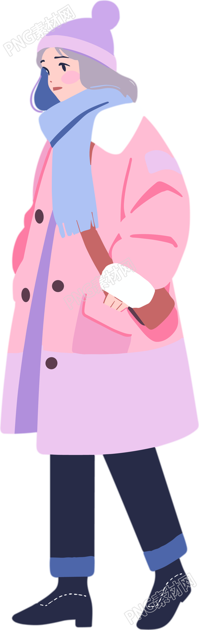 冬季羽絨服女孩商業(yè)圖形素材