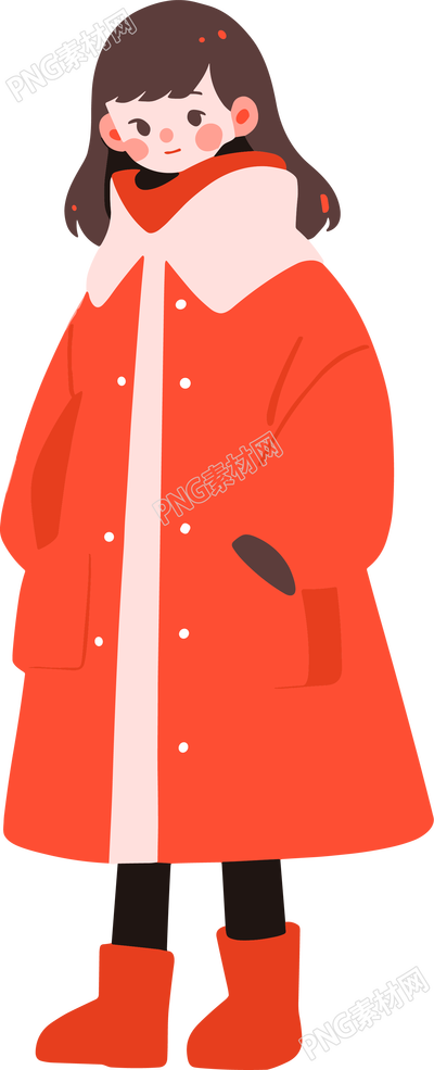 冬季羽絨服女孩創(chuàng)意素材