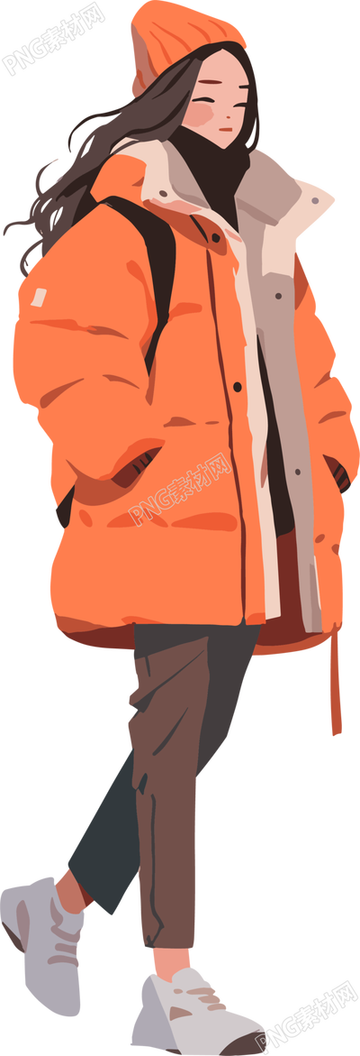 冬季羽絨服女孩PNG圖形素材