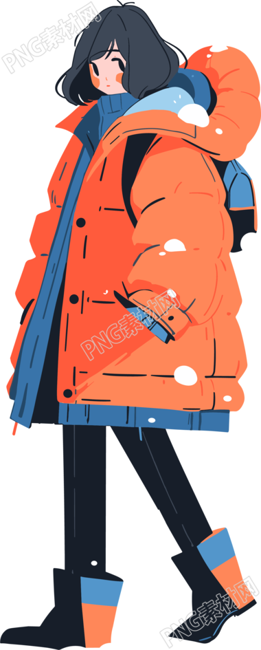 冬季羽絨服女孩PNG圖形素材
